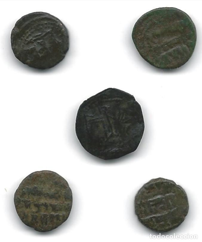 Monedas Hispano &aacute;rabes: 5 monedas felus dos mouros. - Foto 1