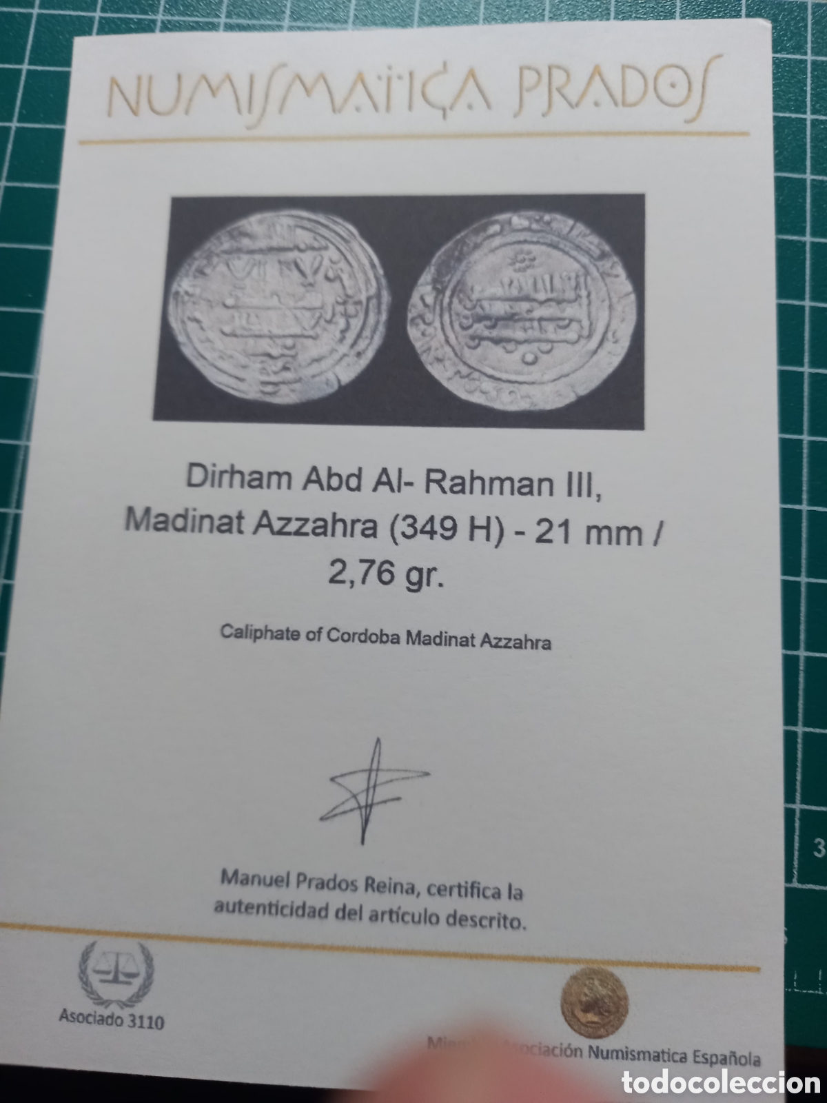 Monedas Hispano &aacute;rabes: Espa&ntilde;a Dirham califato C&oacute;rdoba - Foto 3