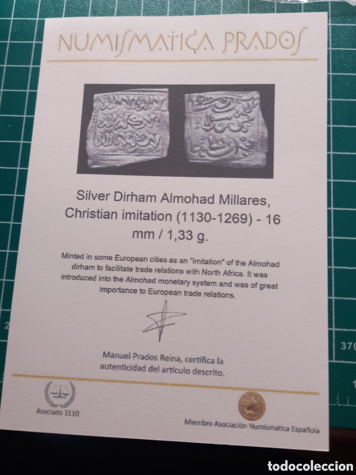 Monedas Hispano &aacute;rabes: Espa&ntilde;a Dirham almohade, imitaci&oacute;n cristiana - Foto 3
