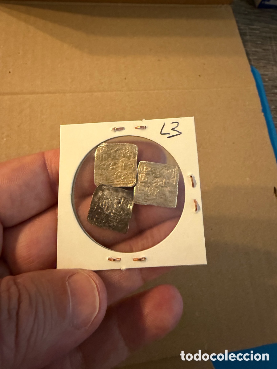 Monedas Hispano &aacute;rabes: 3 Almohade .Dirham D&iacute;rhem.Merinies plata silver L3 - Foto 2
