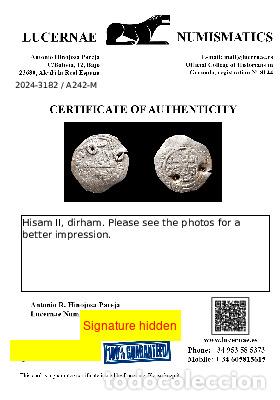 Monedas Hispano &aacute;rabes: Hisam II, dirham, &iquest;Fez?. A242-M - Foto 3