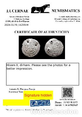 Monedas Hispano &aacute;rabes: Hisam II, dirham, &iquest;Fez?. A239-M - Foto 3