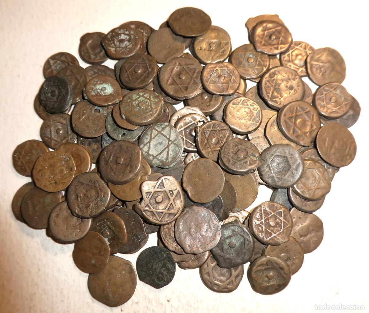 Monedas hispano &aacute;rabes: Lote de 115 Fel&uacute;s, circularon en Espa&ntilde;a como Chavos Morunos