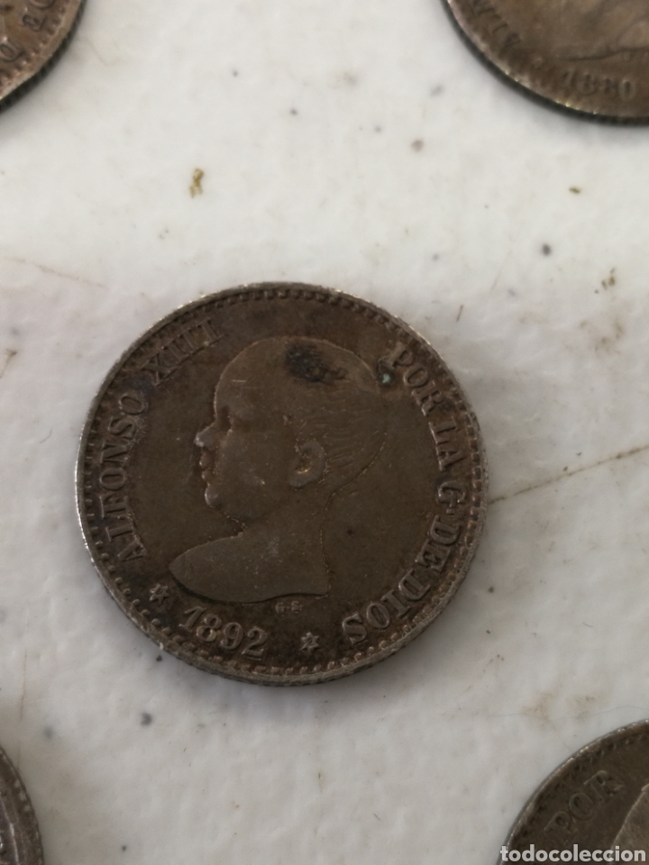 Monedas ib&eacute;ricas: LOTE DE MONEDAS DE CINCUENTA C&Eacute;NTIMOS DE PLATA - Foto 5