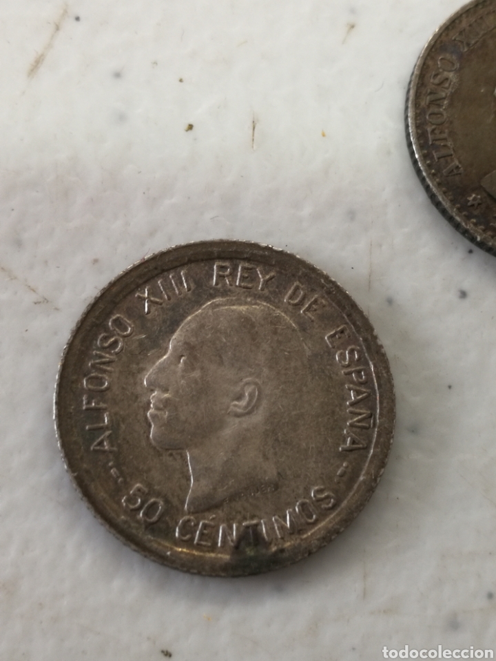 Monedas ib&eacute;ricas: LOTE DE MONEDAS DE CINCUENTA C&Eacute;NTIMOS DE PLATA - Foto 6