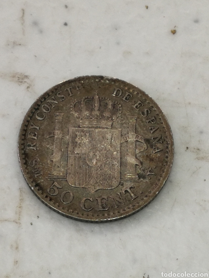 Monedas ib&eacute;ricas: LOTE DE MONEDAS DE CINCUENTA C&Eacute;NTIMOS DE PLATA - Foto 8