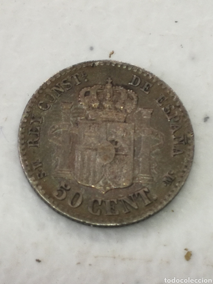 Monedas ib&eacute;ricas: LOTE DE MONEDAS DE CINCUENTA C&Eacute;NTIMOS DE PLATA - Foto 9