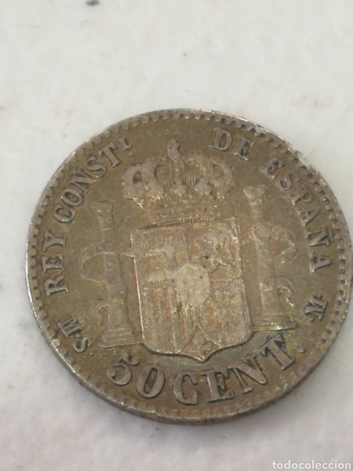 Monedas ib&eacute;ricas: LOTE DE MONEDAS DE CINCUENTA C&Eacute;NTIMOS DE PLATA - Foto 12