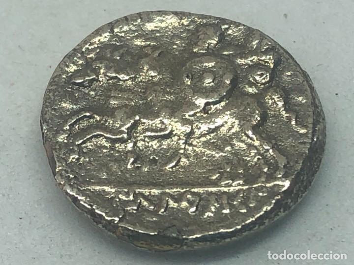 Monedas ibéricas: RÉPLICA Moneda Siglo II a.C. Denario. Ikalesken. Cuenca, Iberia. Jinete Íbero. Rara. Material: Aleac - Foto 2 - 283715318
