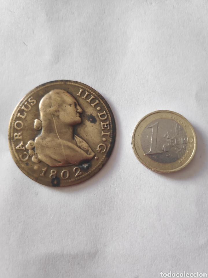 Monedas ib&eacute;ricas: Medalla o moneda de Carlos IIII 1802 - Foto 2