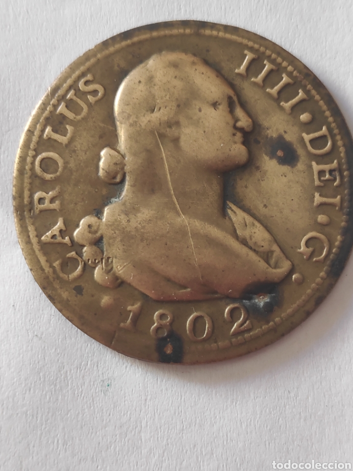 Monedas ib&eacute;ricas: Medalla o moneda de Carlos IIII 1802 - Foto 3