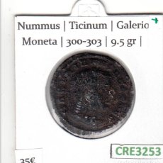 Monedas ibéricas: CRE3253 MONEDA ROMANA NUMMUS TICINUM GALERIO MONETA 300-303
