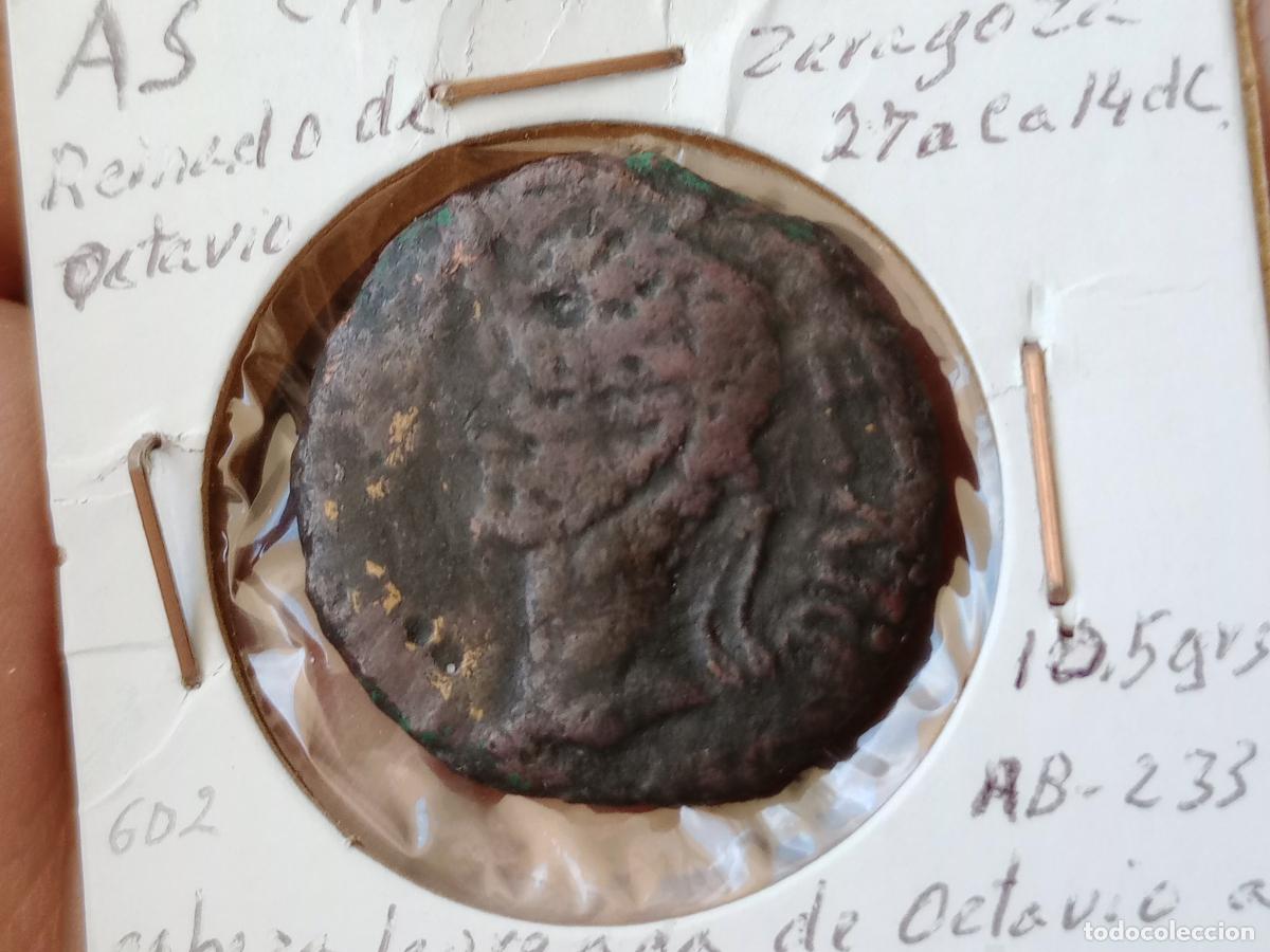 Monedas ib&eacute;ricas: As Hispano romano. Zaragoza. Caesar Augusta - Foto 1