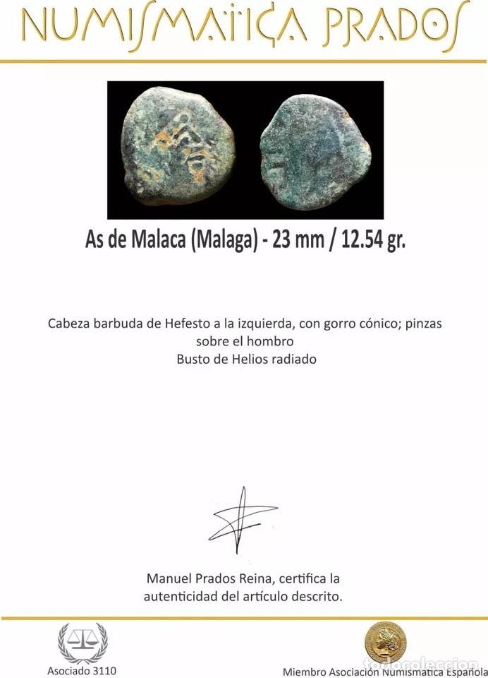 Monedas ib&eacute;ricas: As de Malaca (Malaga) - 23 mm / 12.54 gr. - Foto 2