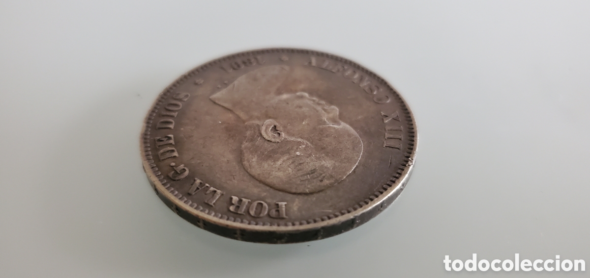 Monedas ib&eacute;ricas: Moneda 5 Pesetas 1891 Plata - Foto 4