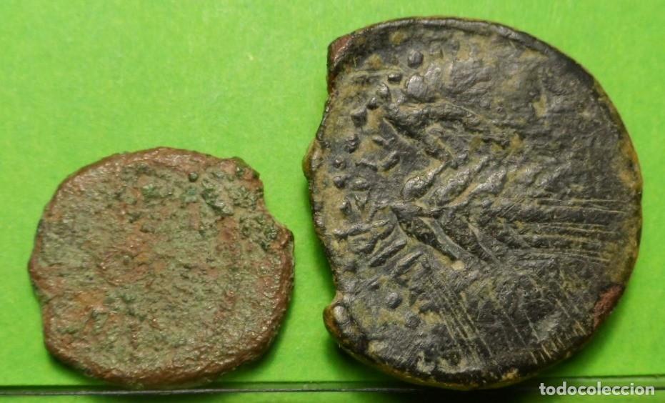 Monedas ib&eacute;ricas: LOTE de 2 piezas, ABRA, As, e IPTUCI, Semis, Ae, escasa - Foto 2