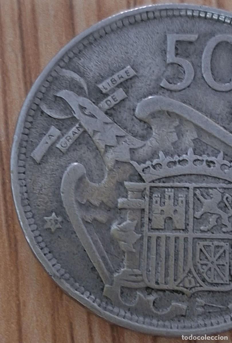 Monedas ib&eacute;ricas: Moeda de 50 PTAS de 1957 - *59 - Foto 2