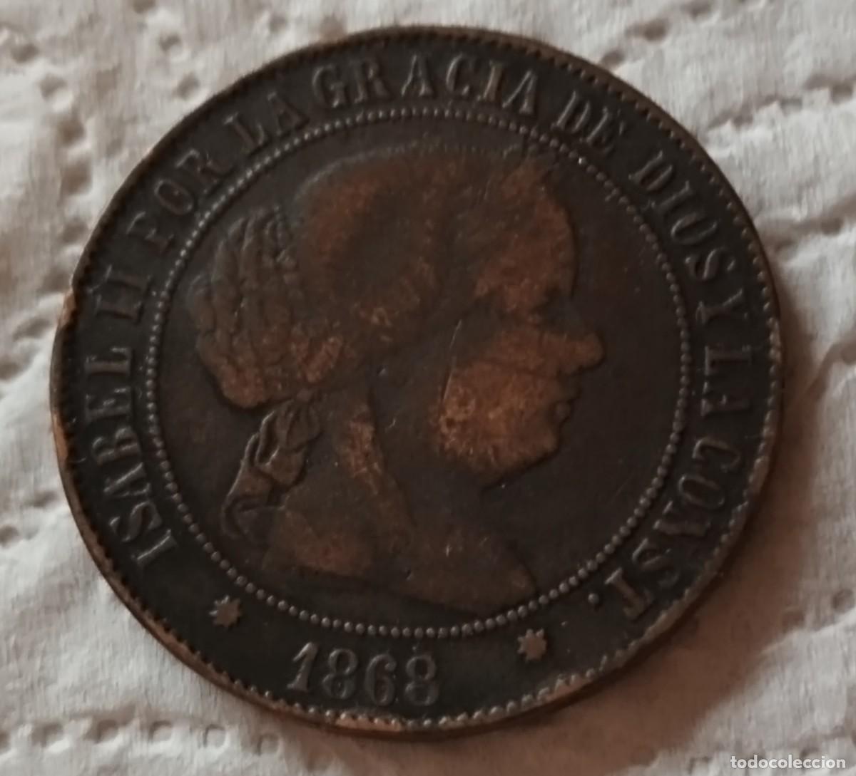 Monedas ib&eacute;ricas: MONEDA DE ISABEL II CINCO C&Eacute;NTIMOS BUEN ESTADO - Foto 2