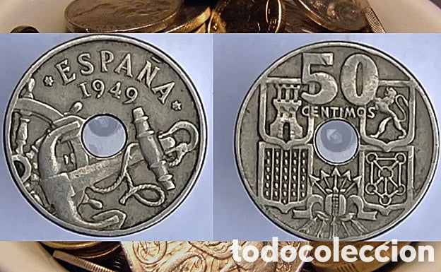 Monedas ib&eacute;ricas: 50 centimos 1949 Franco - Foto 1