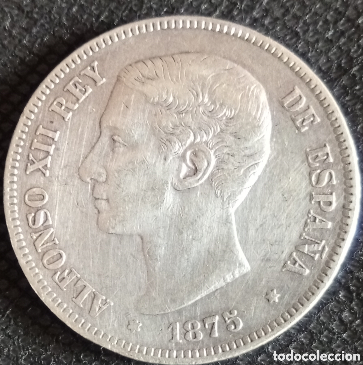 Monedas ib&eacute;ricas: Moneda Alfonso Xll Rey de Espa&ntilde;a 1875 DEM