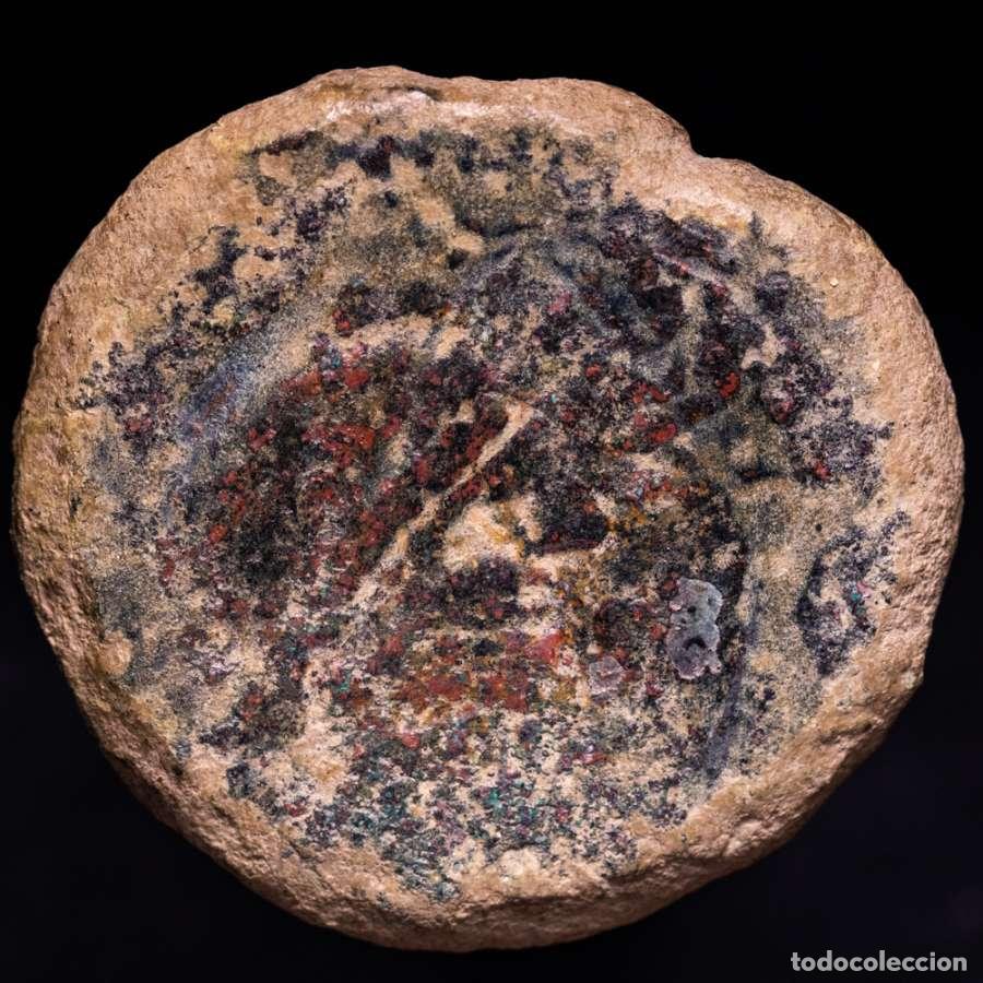 Monedas ib&eacute;ricas: Hispania Antigua. Obulco, Porcuna. Dupondio de bronce Arado y Espiga