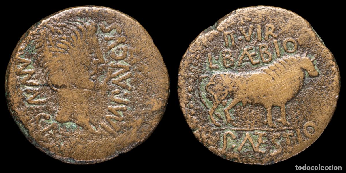 Monedas ib&eacute;ricas: Ancient Hispania Augustus As, CALAGURRIS (Calahorra, La Rioja) - 28 mm / 11,70 gr.