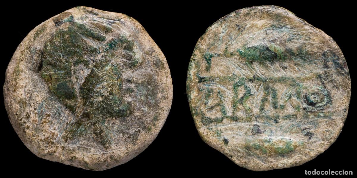 Monedas ib&eacute;ricas: Ancient Hispania - Carmo, Carmona (Sevilla) Ae Semis - 22 mm / 7,19 gr.