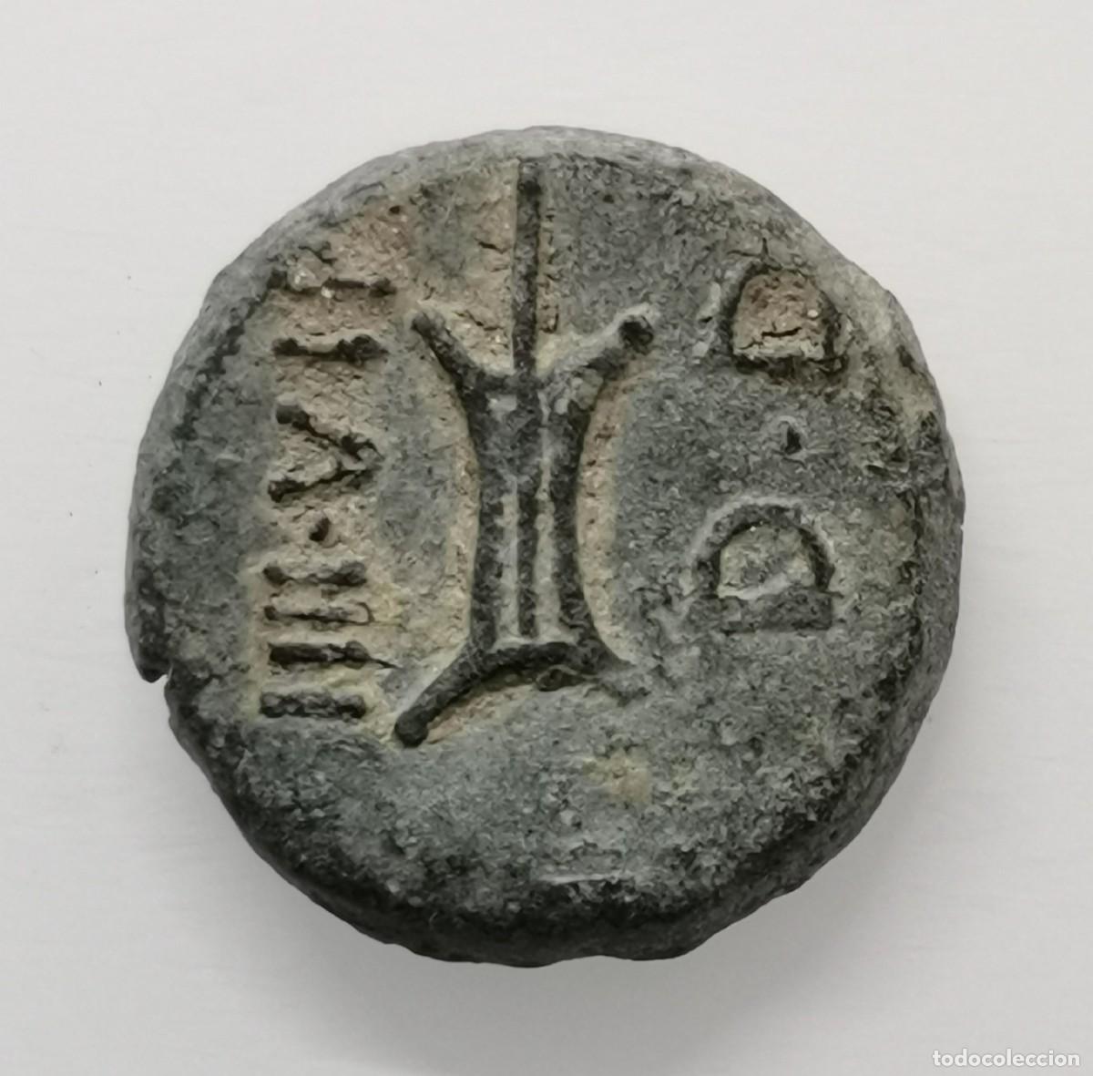 Monedas ib&eacute;ricas: SEMIS DE CARTEIA (SAN ROQUE) - DELF&Iacute;N Y TIM&Oacute;N - &Eacute;POCA DE AUGUSTO (27a.C. a 14a.C