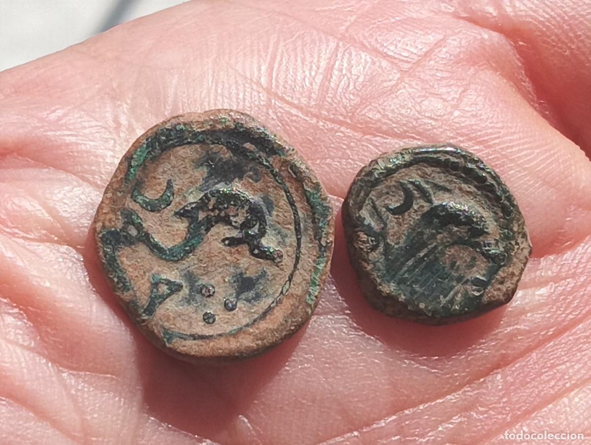 Monedas ib&eacute;ricas: Lote de sextante y cuadrante Arse Sagunto