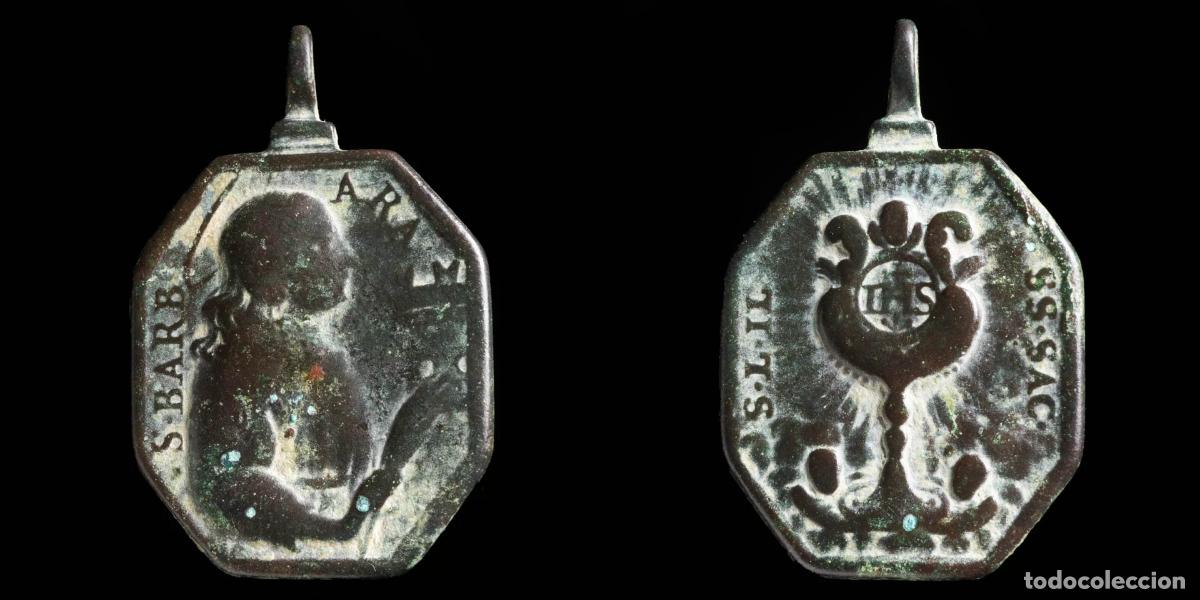 Monedas ib&eacute;ricas: Religious Medal Saint Sacrament / Saint Barbara - 36x24 mm.