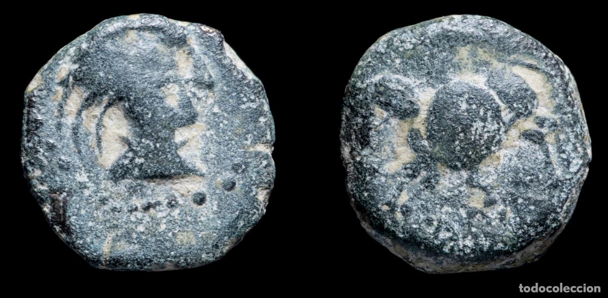 Monedas ib&eacute;ricas: Ancient Hispania - Carisa, Bornos (C&aacute;diz) Ae Semis - 18 mm / 5.88 gr.