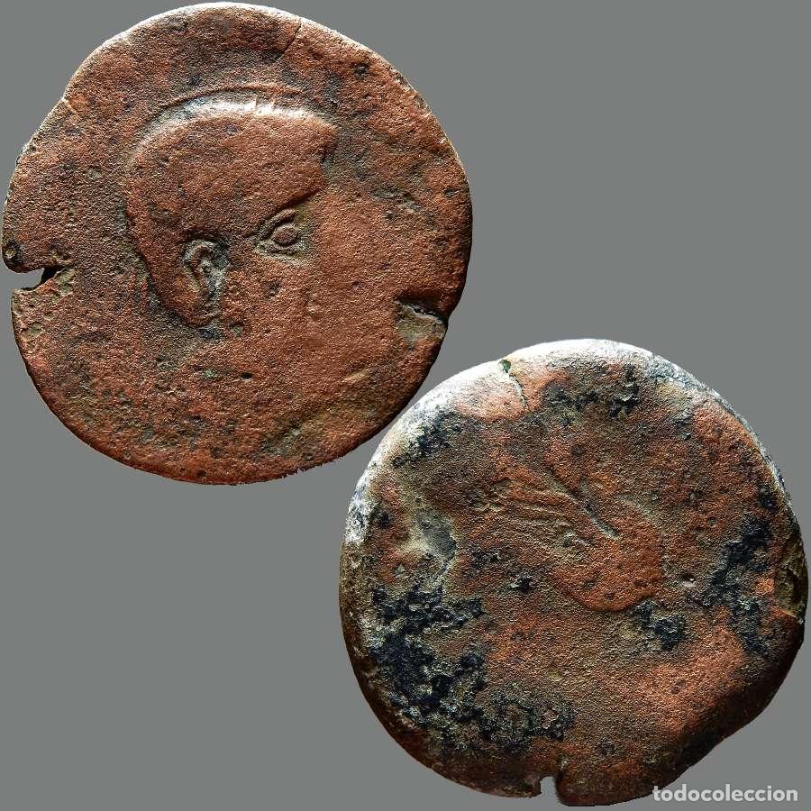 Monedas ib&eacute;ricas: Kastilo-Castulo. As. 180 a.C. Cazlona (Ja&eacute;n). 52-F-L