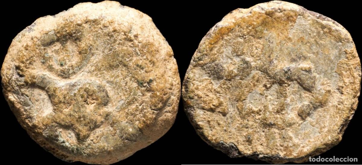 Monedas ib&eacute;ricas: 1/4 Calco de plomo, Ebusus (Ibiza) - 13 mm / 2.44 gr.