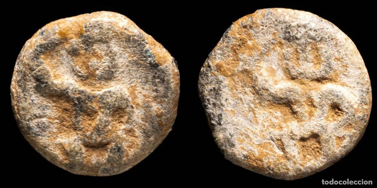 Monedas ib&eacute;ricas: Ancient Hispania - Ebusus (Ibiza) Lead 1/4 Calco - 13 mm / 2.31 gr.