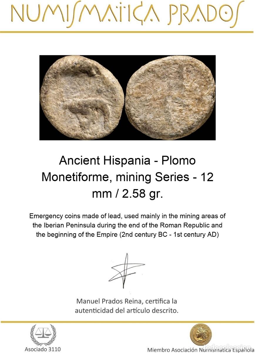 Monedas ib&eacute;ricas: Ancient Hispania - Plomo Monetiforme, mining Series - 12 mm / 2.58 gr. - Foto 2