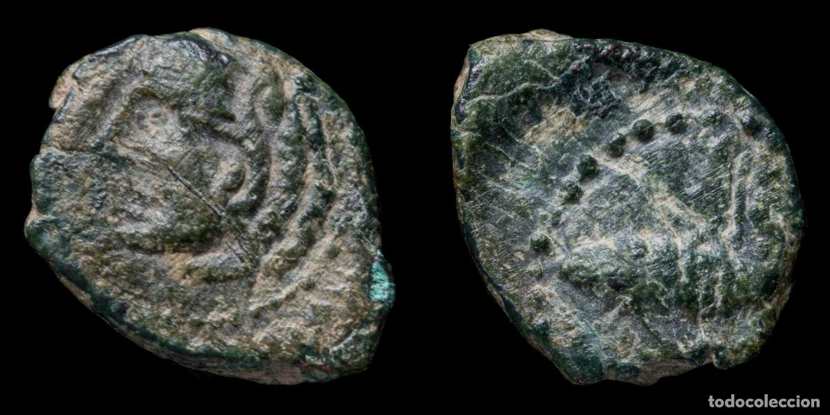 Monedas ib&eacute;ricas: Ancient Hispania - Gades (Cadiz), Ae Quadrans - 14 mm / 1.37 gr.
