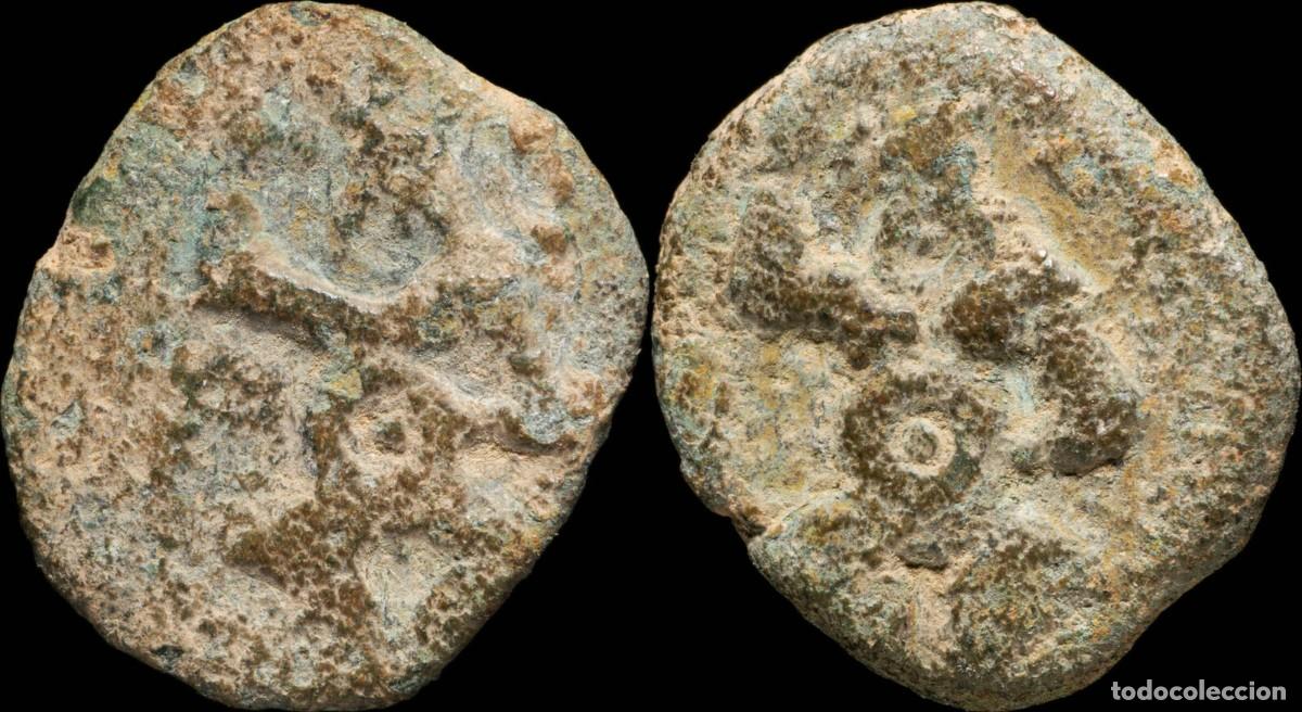 Monedas ib&eacute;ricas: Ancient Hispania - Ebusus (Ibiza) Ae 1/4 Calco - 16 mm / 2.46 gr. VF