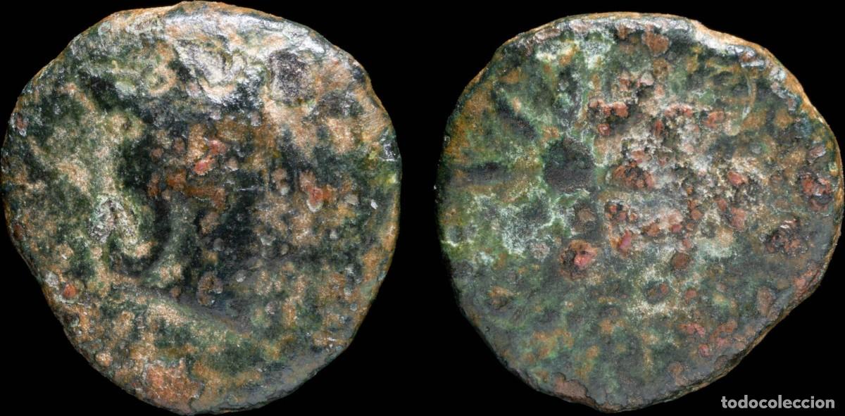 Monedas ib&eacute;ricas: Ancient Hispania - Malaca (Malaga) Ae Sextant - 13 mm / 1.76 gr.
