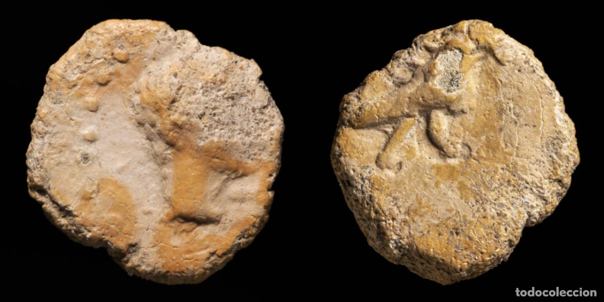 Monedas ib&eacute;ricas: Ancient Hispania - Plomo Monetiforme, mining Series - 12 mm / 2.14 gr