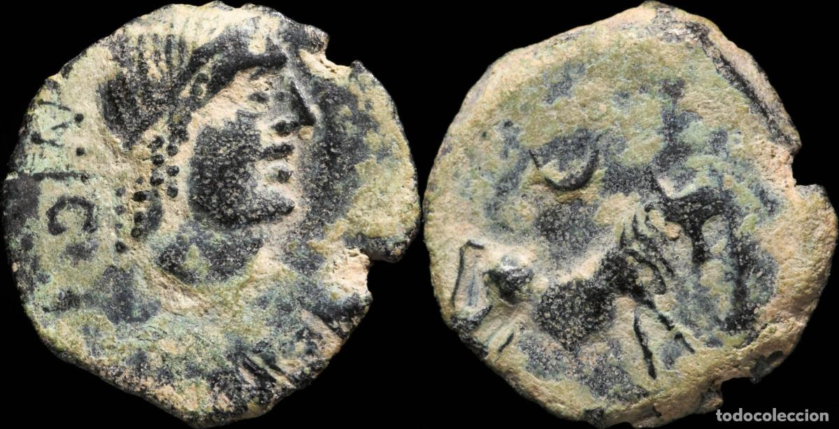 Monedas ib&eacute;ricas: Ancient Hispania - Obulco, Porcuna (Jaen) Ae Semis - 20 mm / 4.11 gr.