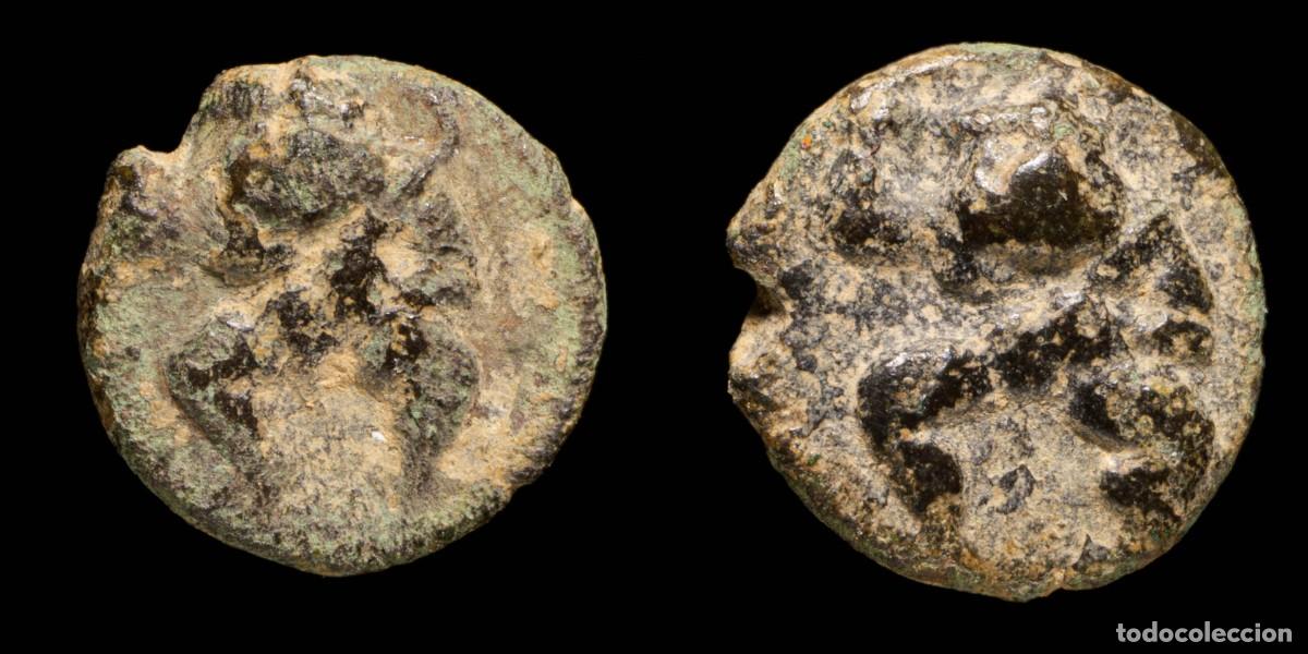 Monedas ib&eacute;ricas: Ancient Hispania - Ebusus (Ibiza) Ae 1/8 Calco - 10 mm / 1.04 gr.