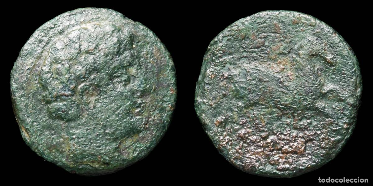 Monedas ib&eacute;ricas: Ancient Hispania - Kese Tarraco (Tarragona) Ae Semis - 21 mm / 5.80 gr.