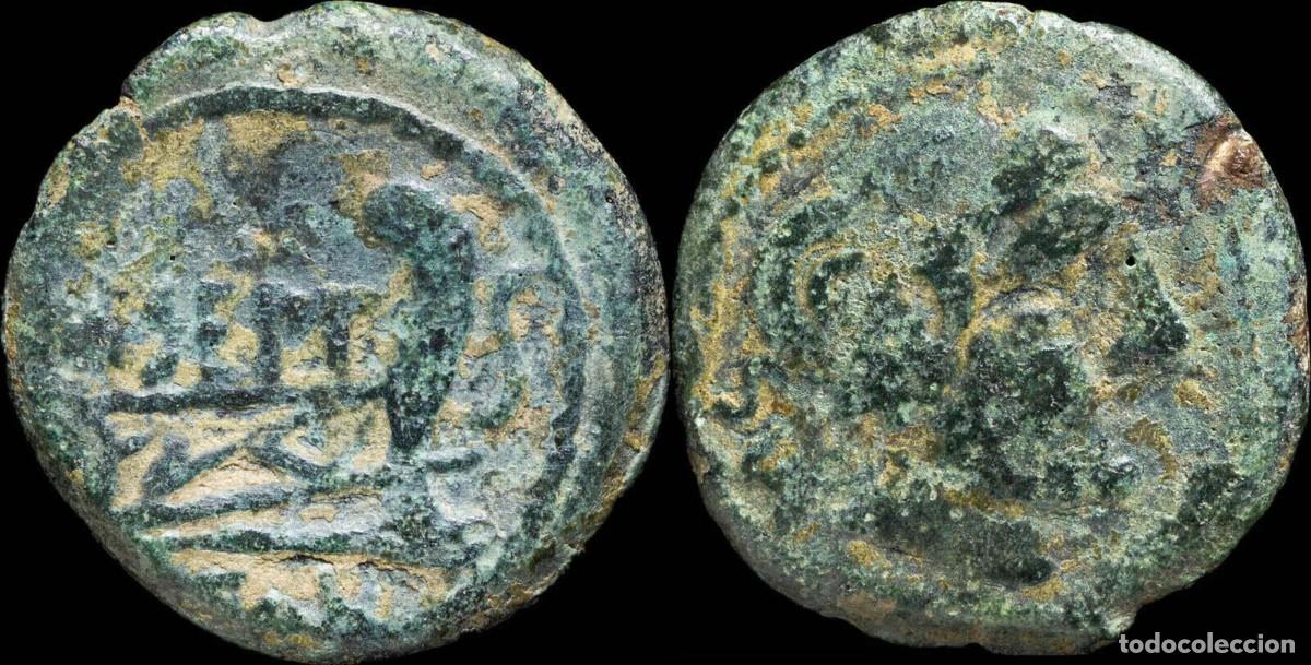 Monedas ib&eacute;ricas: Ancient Hispania - Carteia, San Roque (Cadiz) Ae Semis M. SEP - 22 mm / 6.49 gr