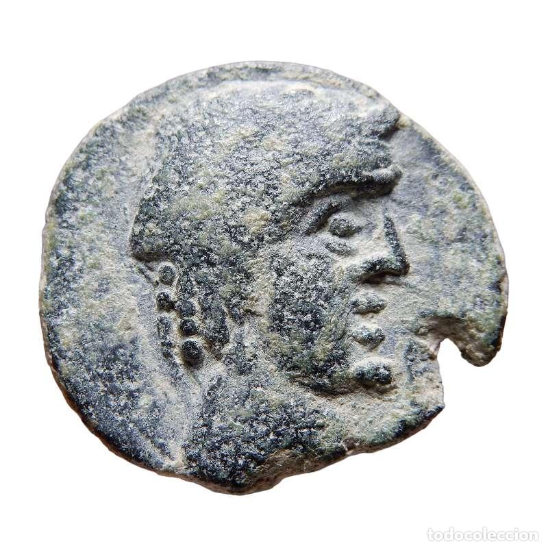 Monedas ib&eacute;ricas: Muy raro Obulco, semis &AElig;. Siglo I a.C. 969-M