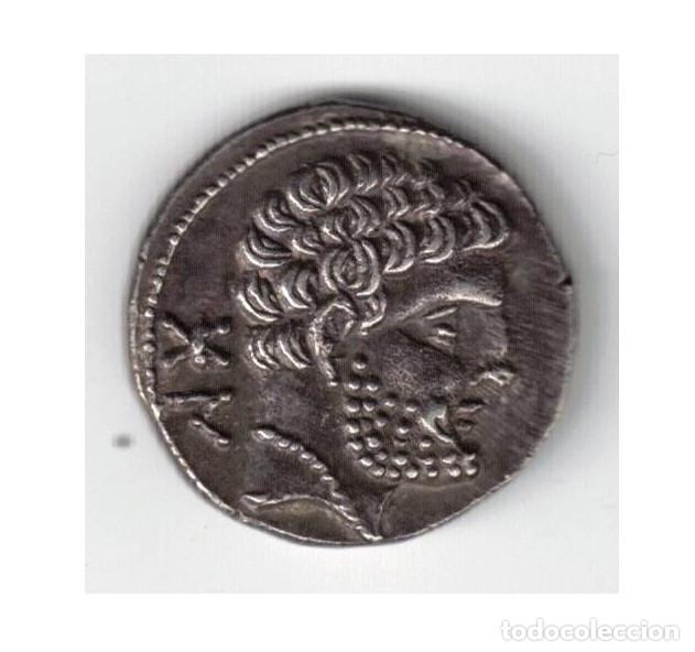 Monedas ib&eacute;ricas: DENARIO PLATA IBERICO TURIAZU TARAZONA SIGLO II-I AC JINETE MONEDA IBERA