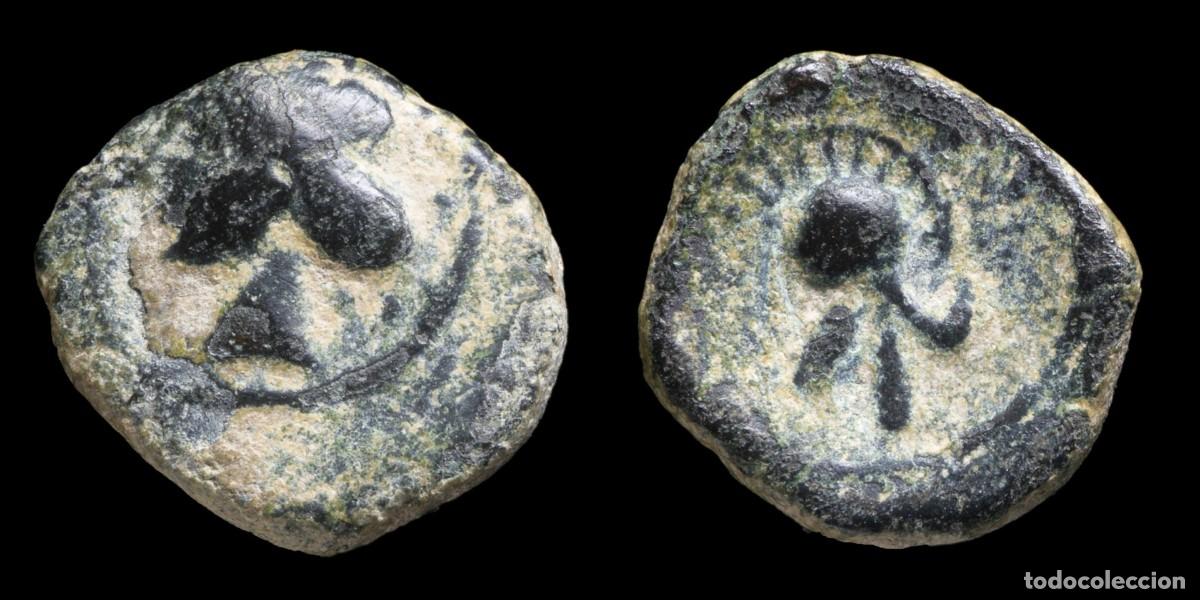 Monedas ib&eacute;ricas: Ancient Hispania, 1/4 Calco Hispanic-Carthaginian, Cartagena Mint - 12 mm /1,38 gr.
