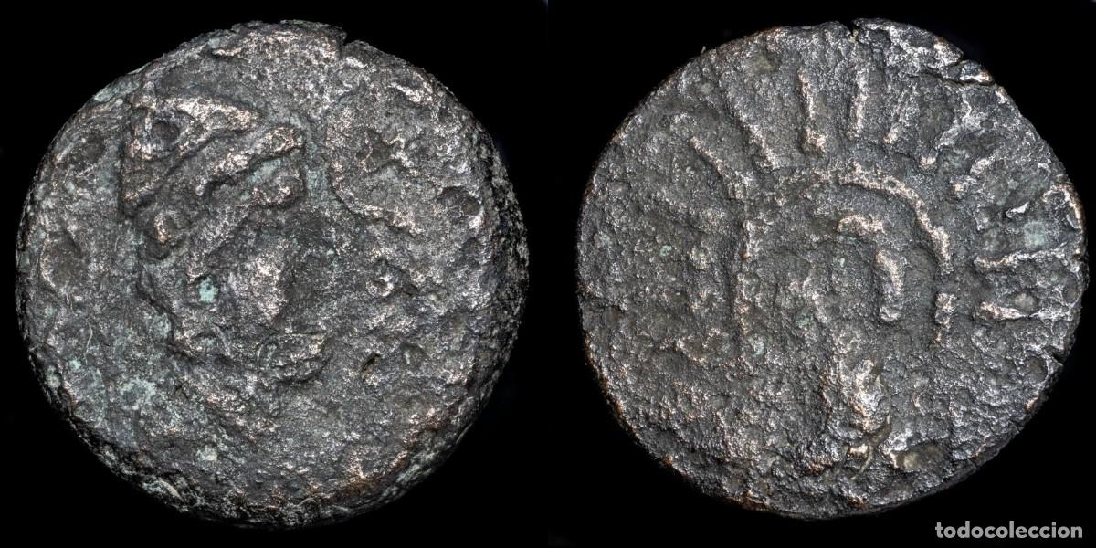 Monedas ib&eacute;ricas: Ancient Hispania - Malaca (Malaga) Ae As - 23 mm / 7.65 gr.