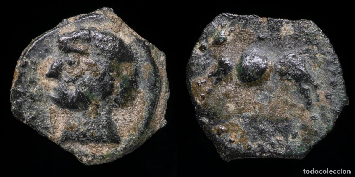 Monedas ib&eacute;ricas: Ancient Hispania - Carisa Ae Quadrans (Bornos, Cadiz) - 17 mm / 2,25 gr.