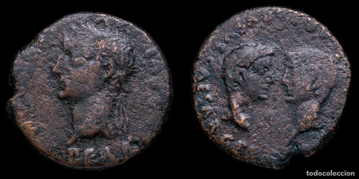 Monedas ib&eacute;ricas: Tiberius with Germanicus and Drusus As, Colonia Romula (Sevilla) - 26 mm / 13,50 gr.