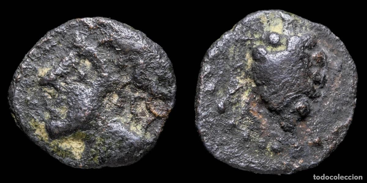 Monedas ib&eacute;ricas: Ancient Hispania - Olont, Aznalcazar (Sevilla) Ae Semis - 16 mm / 2.24 gr.